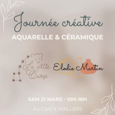 DIY Atelier céramique Atelier aquarelle florale journée créative retraite créative stage créatif poterie modelage Vaisselle en céramique tasse florale Wallers Valenciennes Porte du hainaut idée week-end sortie entre filles lieu insolite